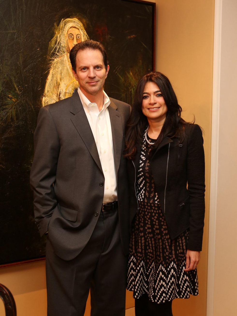 Carolyn Farb party, January 2013, Mike Villemarette, Rosaliz Ufret