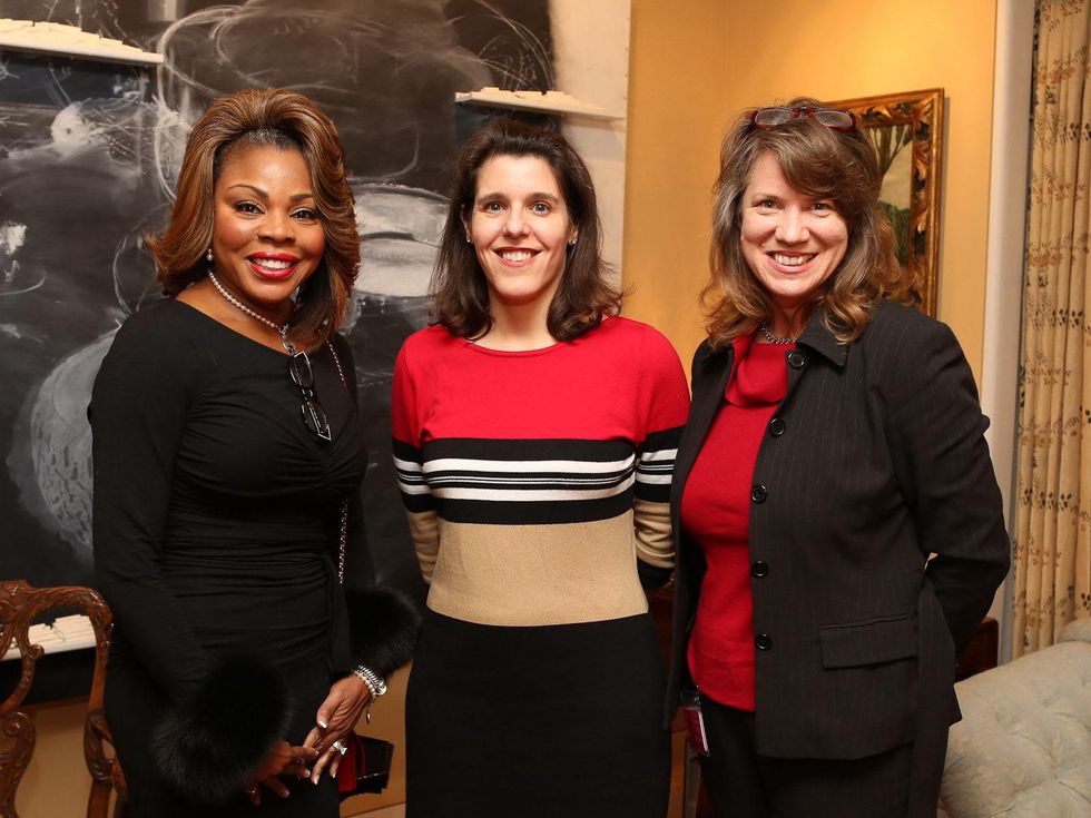 Carolyn Farb party, January 2013, Stephanie Paige, Clare Elliott, Deborah Fullerton