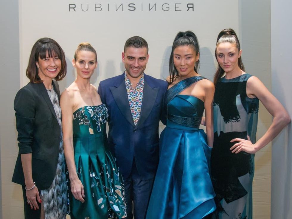 Carrie Colbert, Rubin Singer, and models at Dress for Dinner