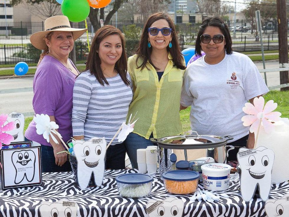 Casa de Esperanza Young Professionals chili cook-off, February 2013, Dell Cherry, Vicky Miranda, Dr. Julie Longoria, Erica Maldonado