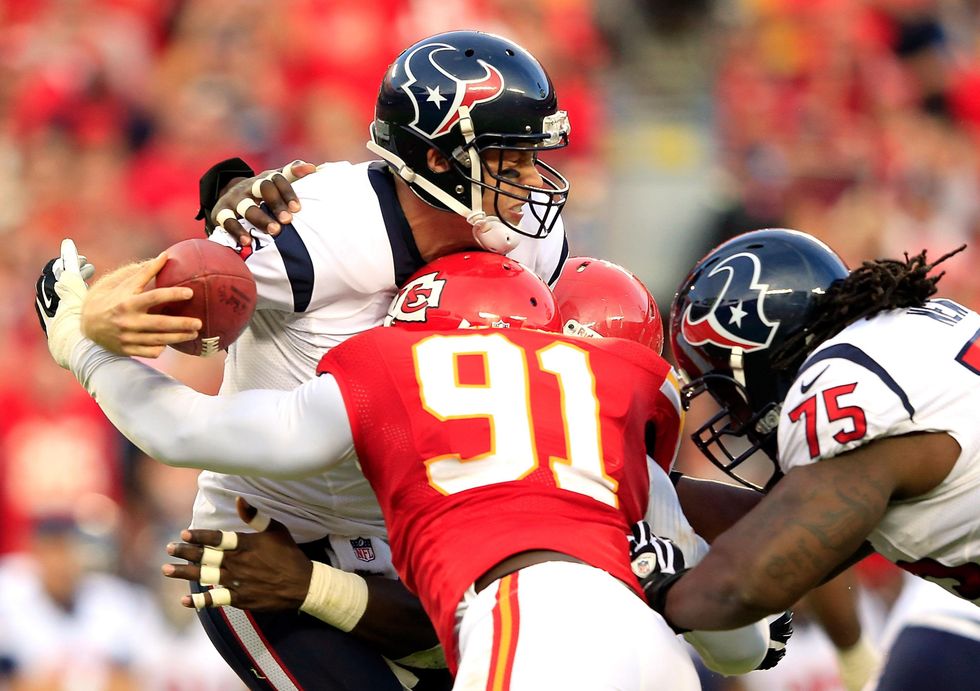 Case Keenum Chiefs Texans sack