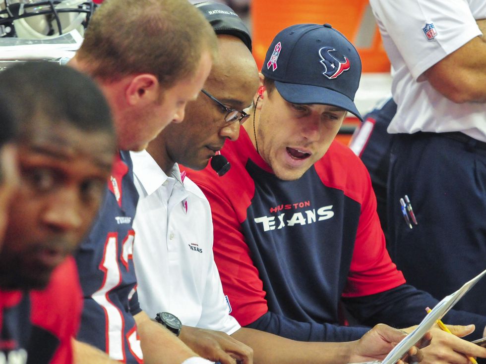 Case Keenum Yates sideline Texans