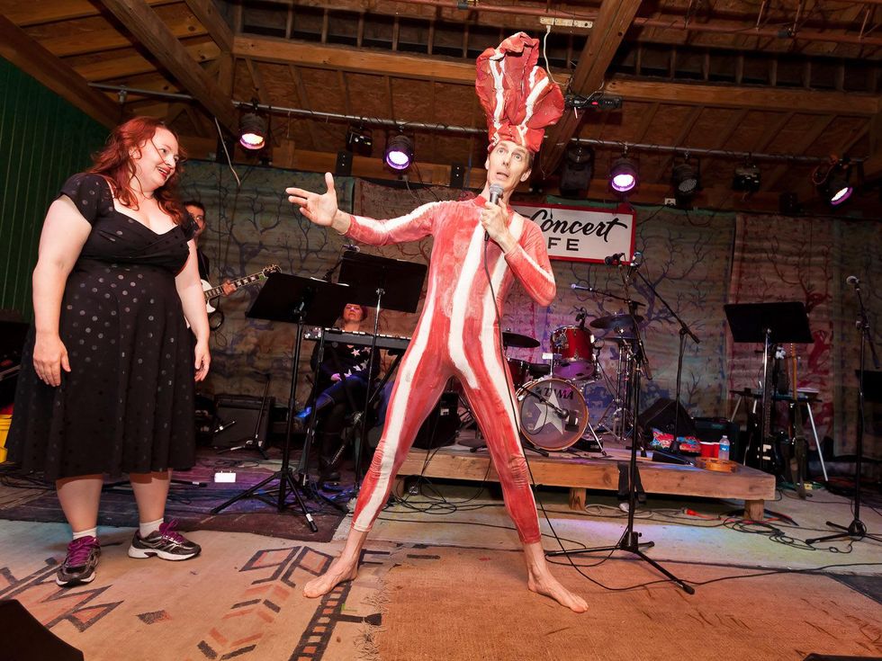 Catastrophic 20-year anniversary gala April 2013 Tamarie Cooper and Richard Lyders as Dancing Bacon