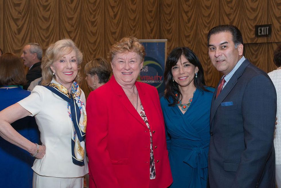Catherine Mosbacher, from left, Beverly Kaufman and Laura and Rick Jaramillo at the Center for Houston's Future luncheon March 2015
