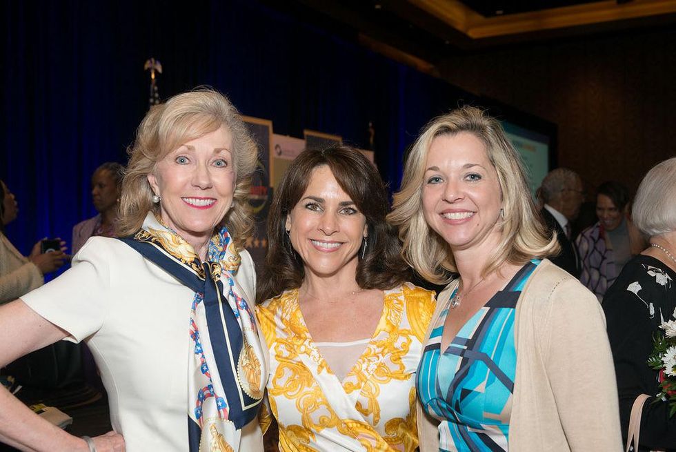 Catherine Mosbacher, from left, Maria Bush and Julie Baker at the Center for Houston's Future luncheon March 2015