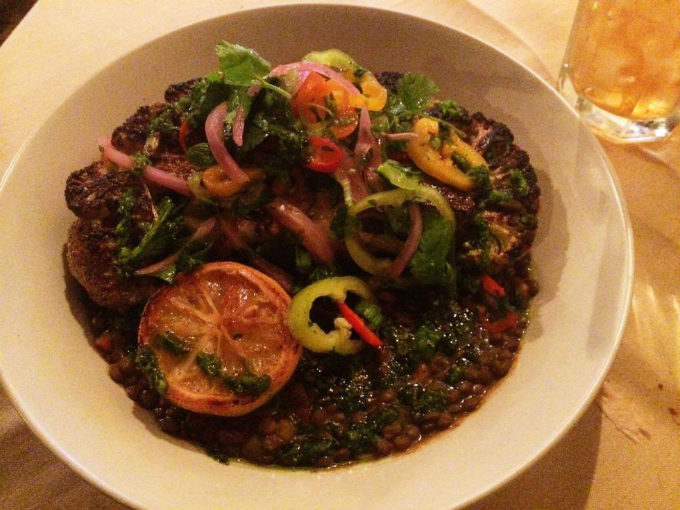 Cauliflower steak at Roost Bistro