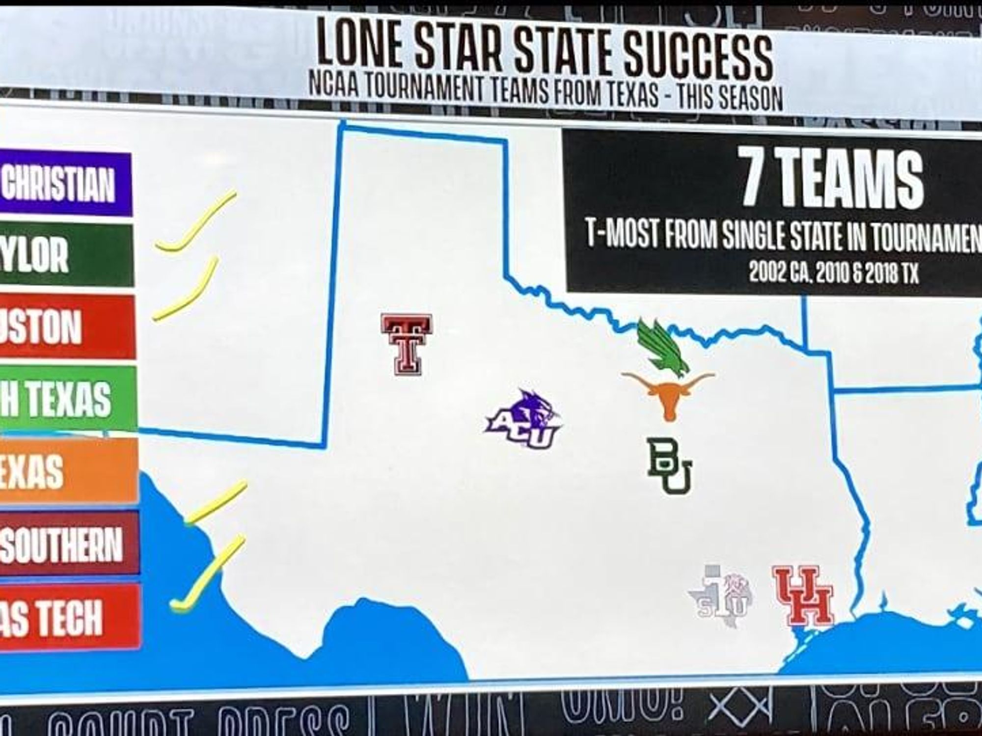 CBS March Madness map Texas Ken Hoffman