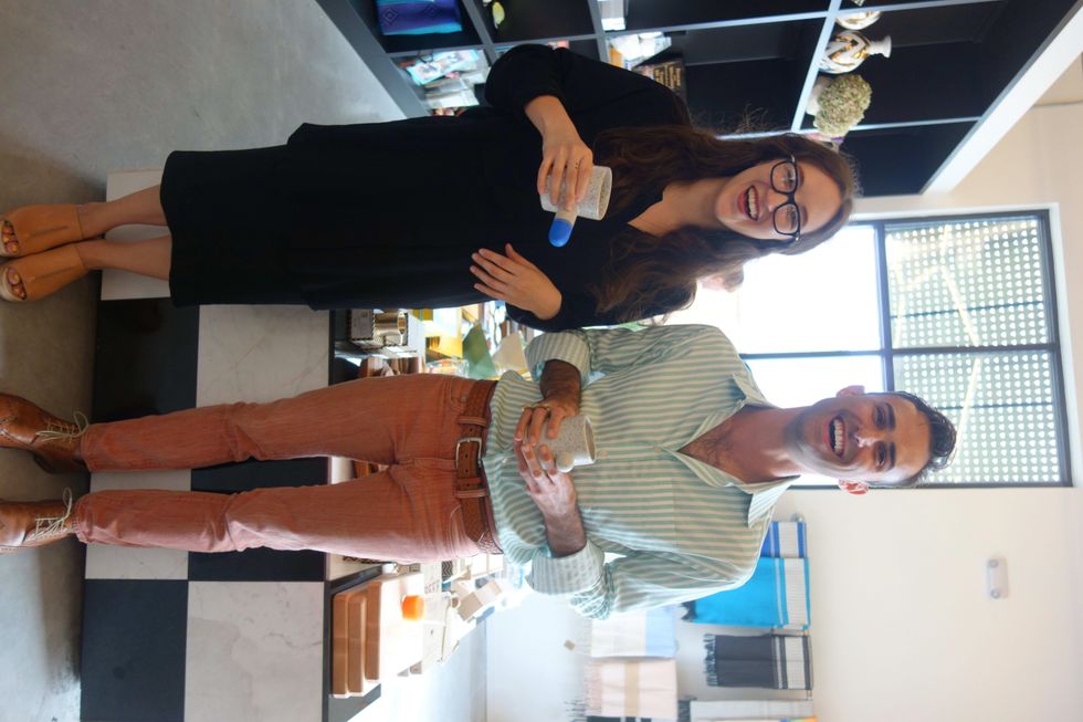 Cecilia Marquez and Justin Kouri at Garmetory party at Saint Cloud