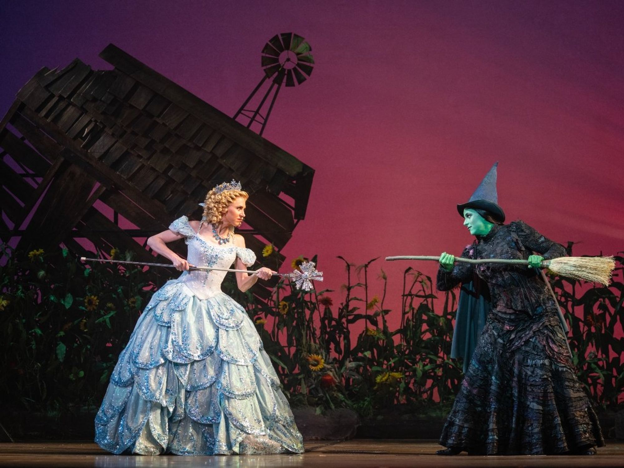 ​Celia Hottenstein as Glinda and Olivia Valli as Elphaba in Wicked