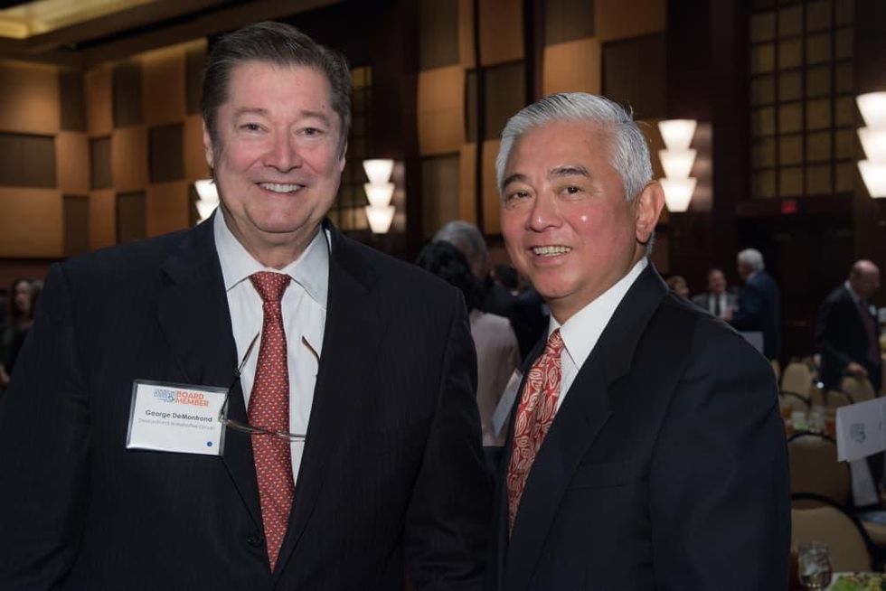 Center for Houston's Future luncheon, March 2016, George DeMontrond, Michael Jhin
