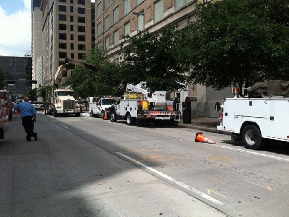 CenterPoint Energy workers injured electrical fire downtown June 2013