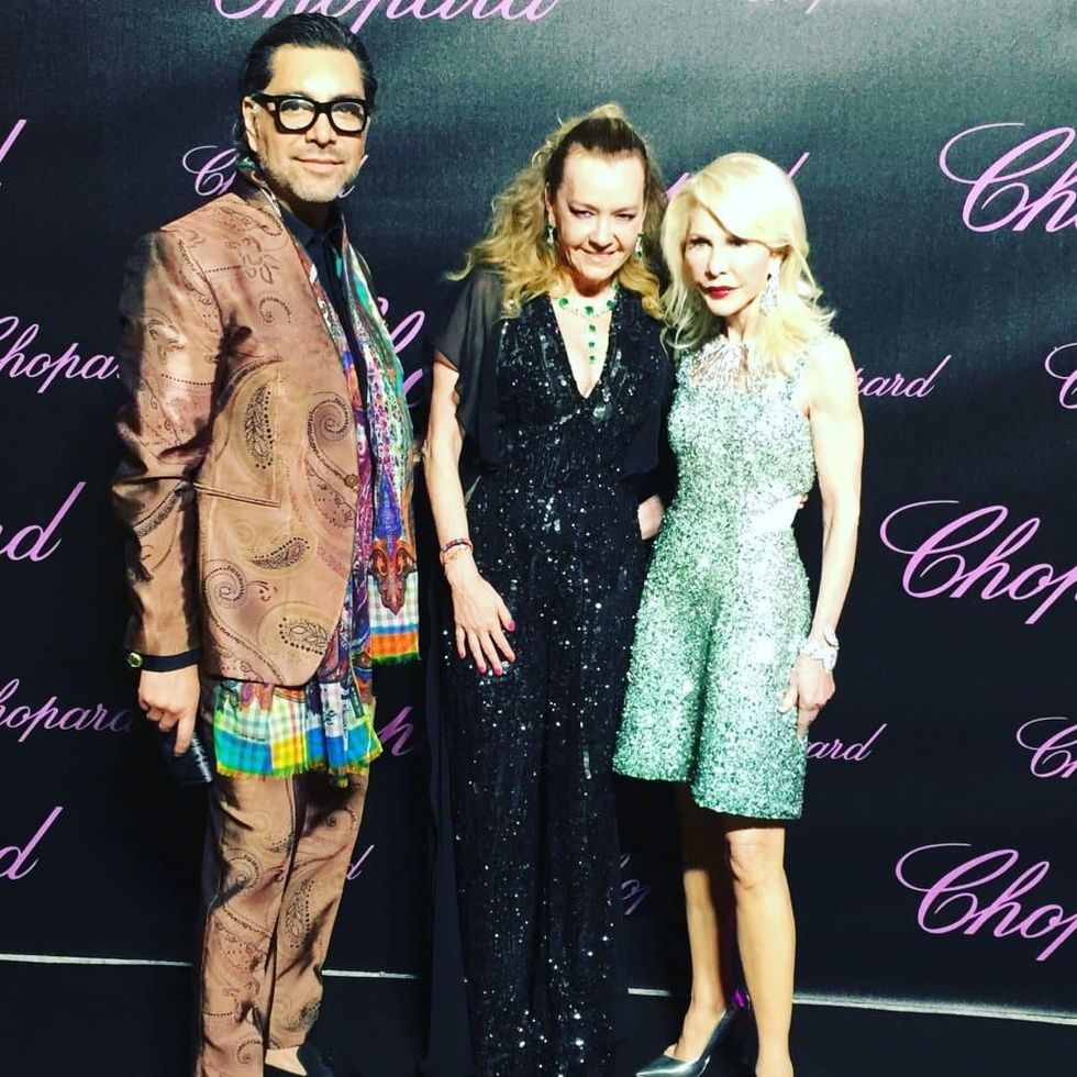 Ceron, Chopard co-president Caroline Scheufele, Diane Lokey Farb at Chopard party in Cannes