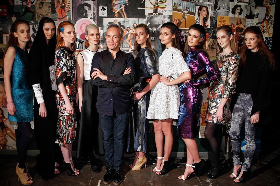 Cesar Galindo with Houston models at Czar show February 2014