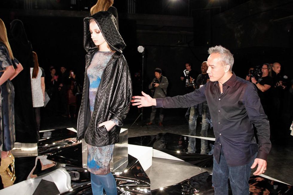 Cesar Galindo with model at Czar show February 2014