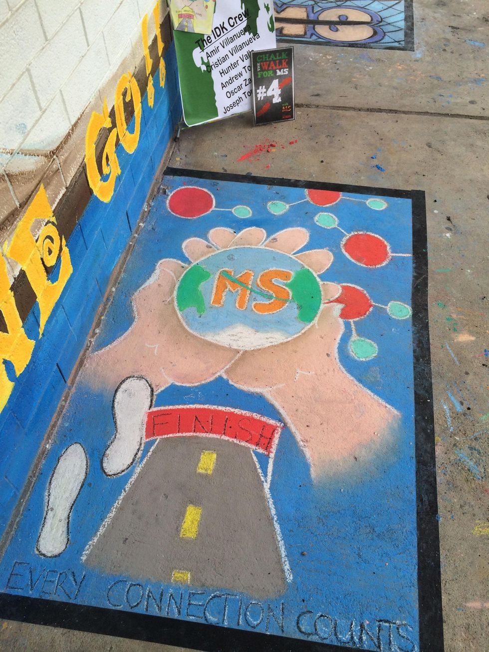 Chalk the Walk for MS sidewalk chalk art contest October 2013 2nd place Team IDK Crew