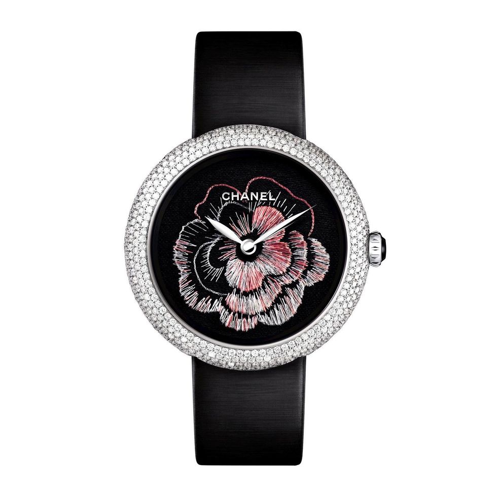 Chanel Mademoiselle Prive watch with camelia