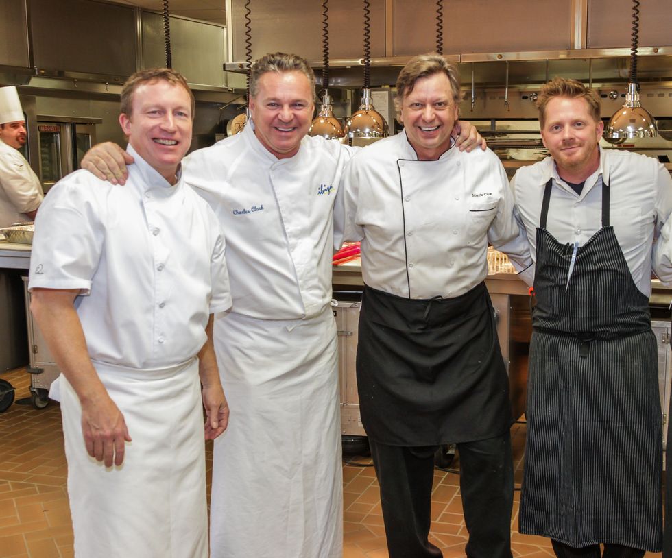 Charles Carroll, from left, Charles Clark, Mark Cox and Ryan Hildebrand at Best Cellars September 2014