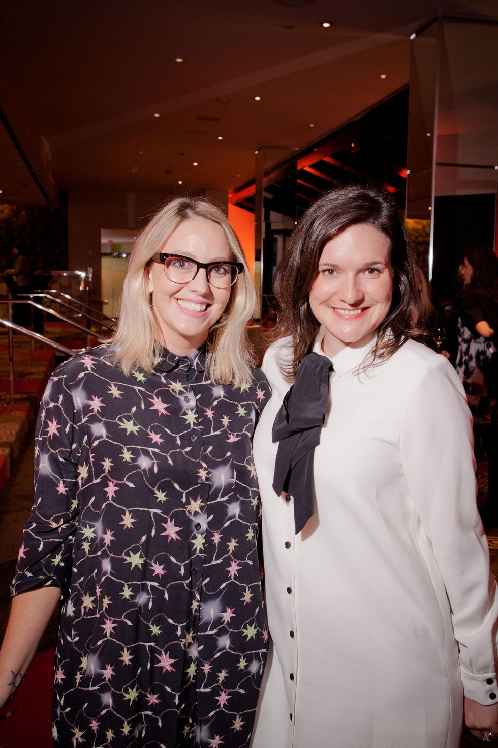 Charlotte Hill, left, and Stephanie Summerall at the Texas Film Awards Event February 2015