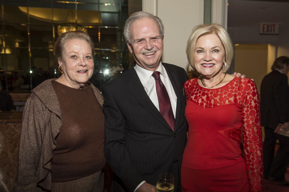 Charlotte Hill, left, with Jim and Jo Furr at the Houston Ballet Jubilee of Dance Onstage Dinner December 2014
