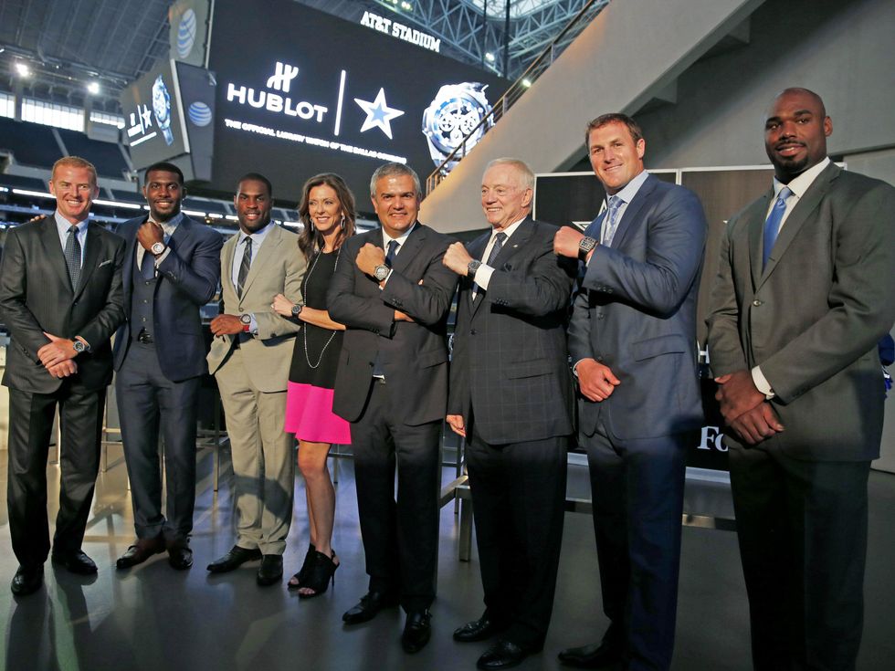 Charlotte Jones Anderson, Jason Garrett, Dez Bryant, Jason Witten, Jerry Jones, Demarco Murray, Tyrone Smith, ricardo guadalupe, dallas cowboys, hublot