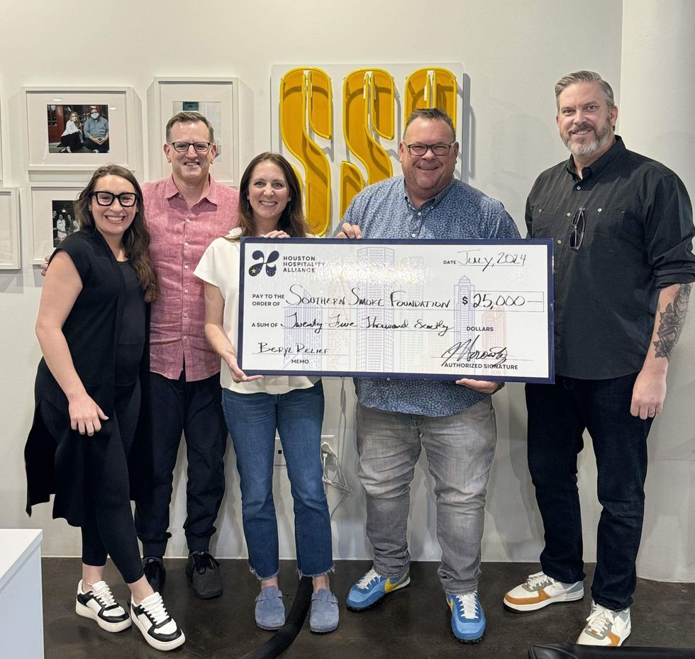 Check presentation from the Houston Hospitality Alliance to the Southern Smoke Foundation