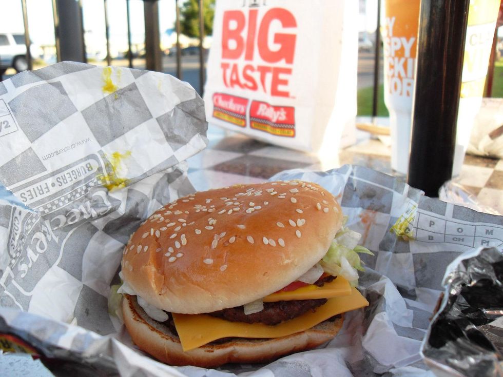Checkers and Rally's Big Buford hamburger