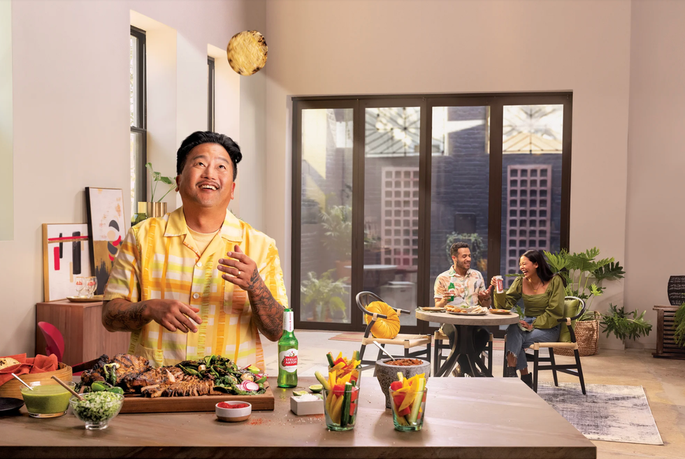Chef Roy Choi with Stella Artois tacos
