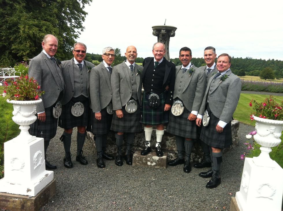 Cherri Carbonara and Tom McGhie wedding August 2013 Blairquhan Castle in Scotland group shot
