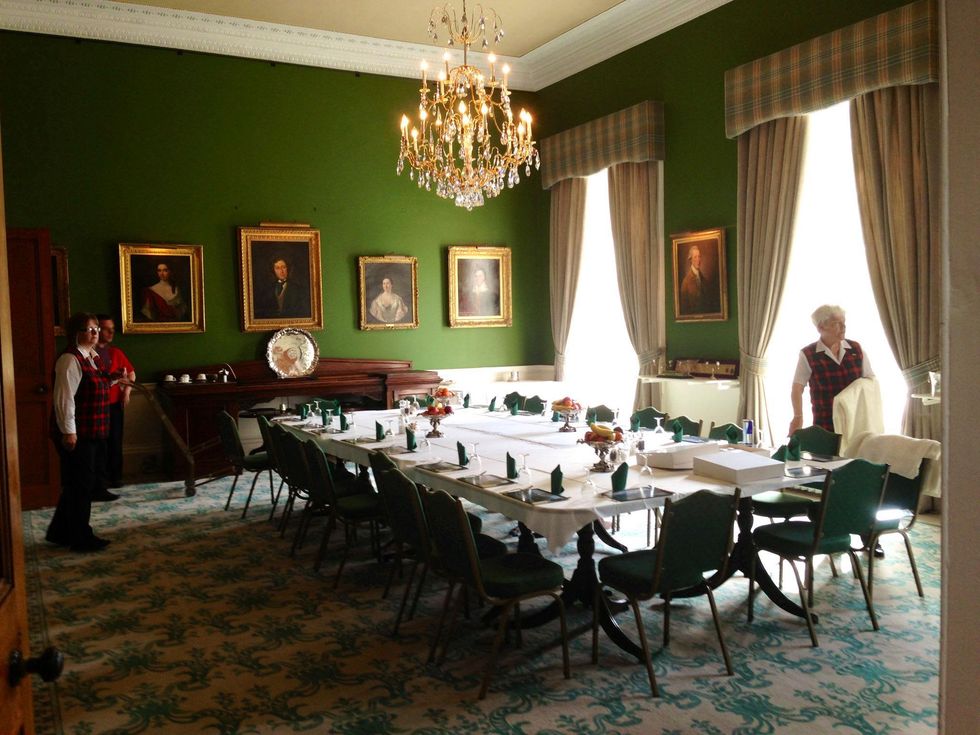 Cherri Carbonara and Tom McGhie wedding August 2013 Blairquhan Castle in Scotland the breakfast room in the castle