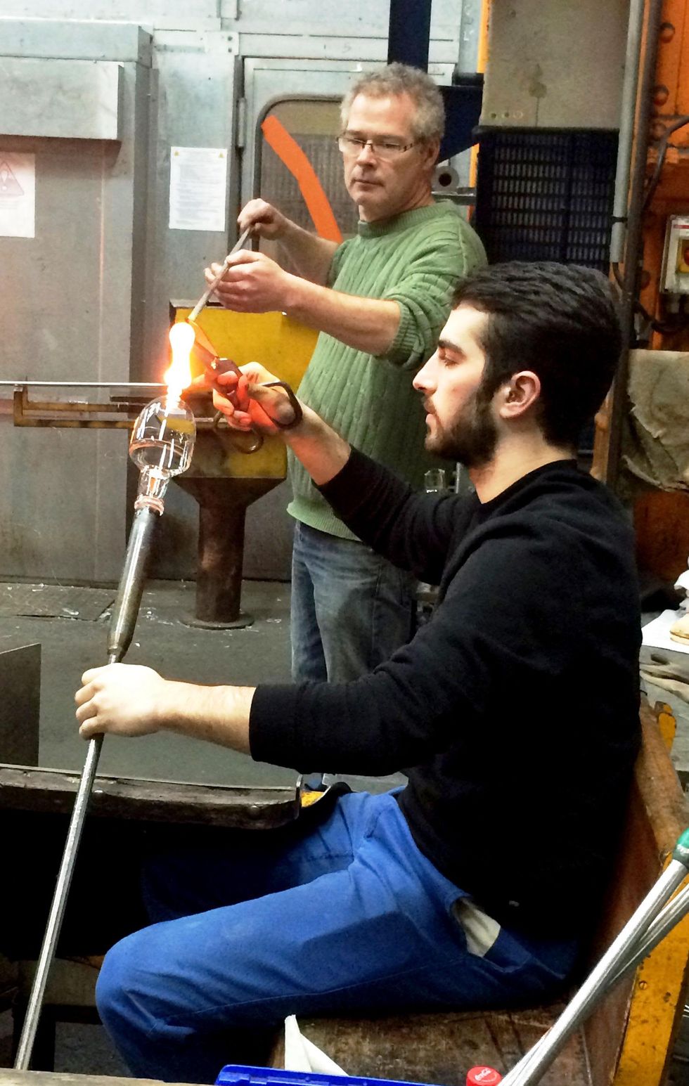 Cherri Carbonara Baccarat factory tour April 2015 Artisans work together in a well choreographed way to create Baccarat's signature hand blown stemware