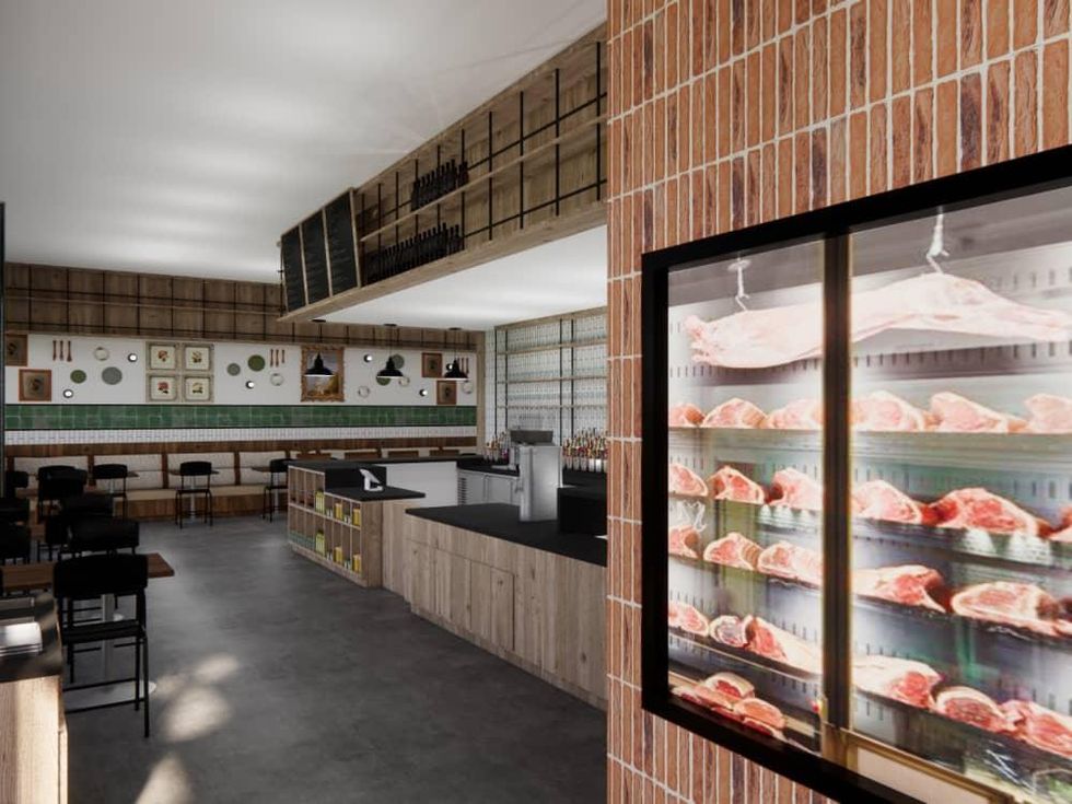 Cherry Block Craft Butcher and Kitchen dining room rendering