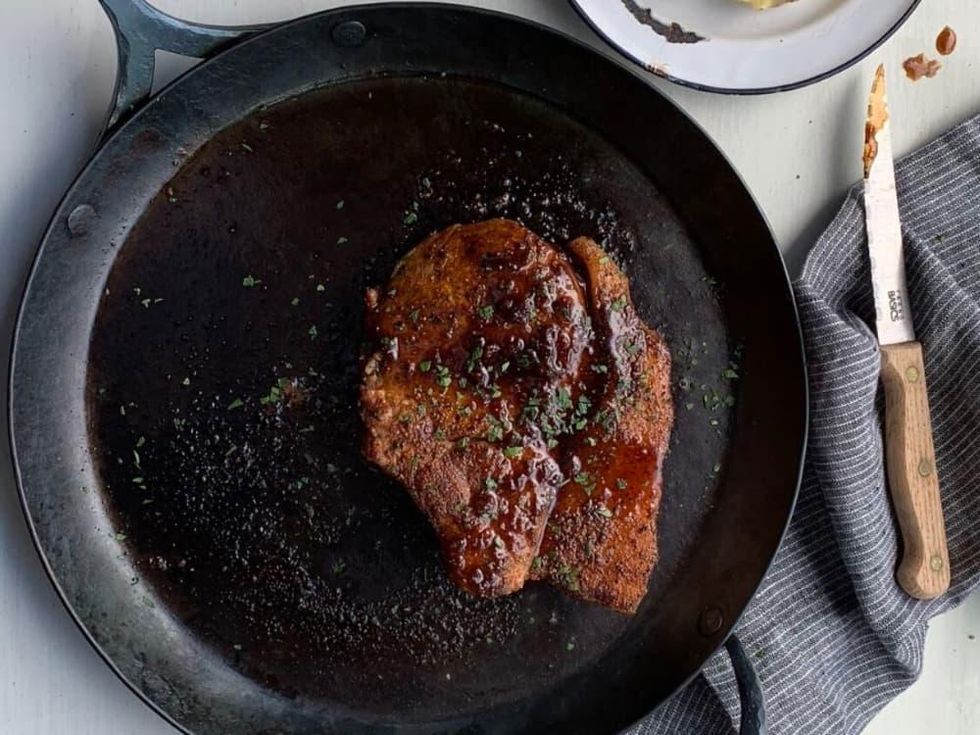 Cherry Block pork chop