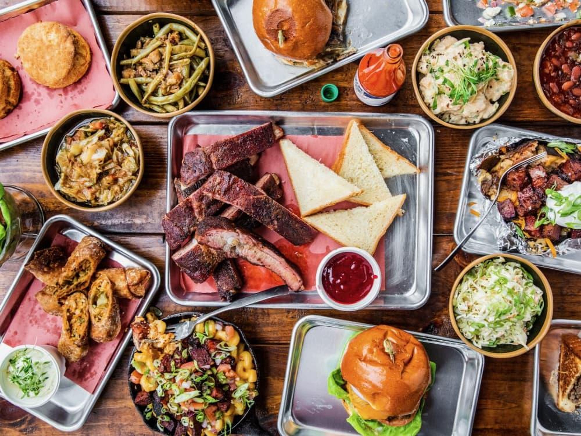 Cherry Block Smokehouse food spread