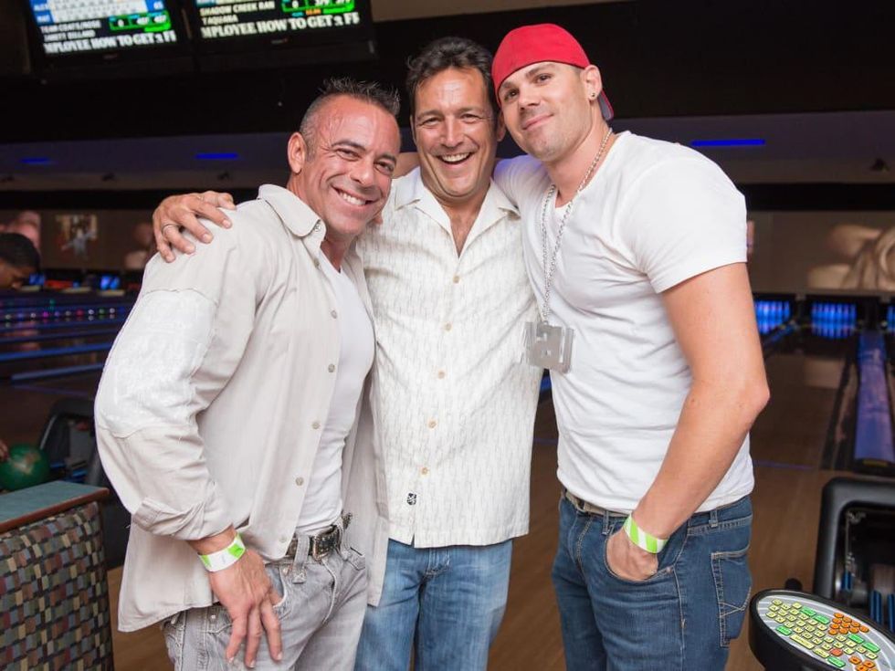 Chester Pitts bowling event Brian DeArmas, Bobby Little, Kevork Yekobian