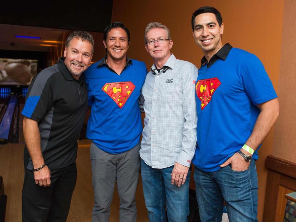 Chester Pitts bowling event Johnnie Ray, Brian Ching, Gregory Grant, Ashley Olivier