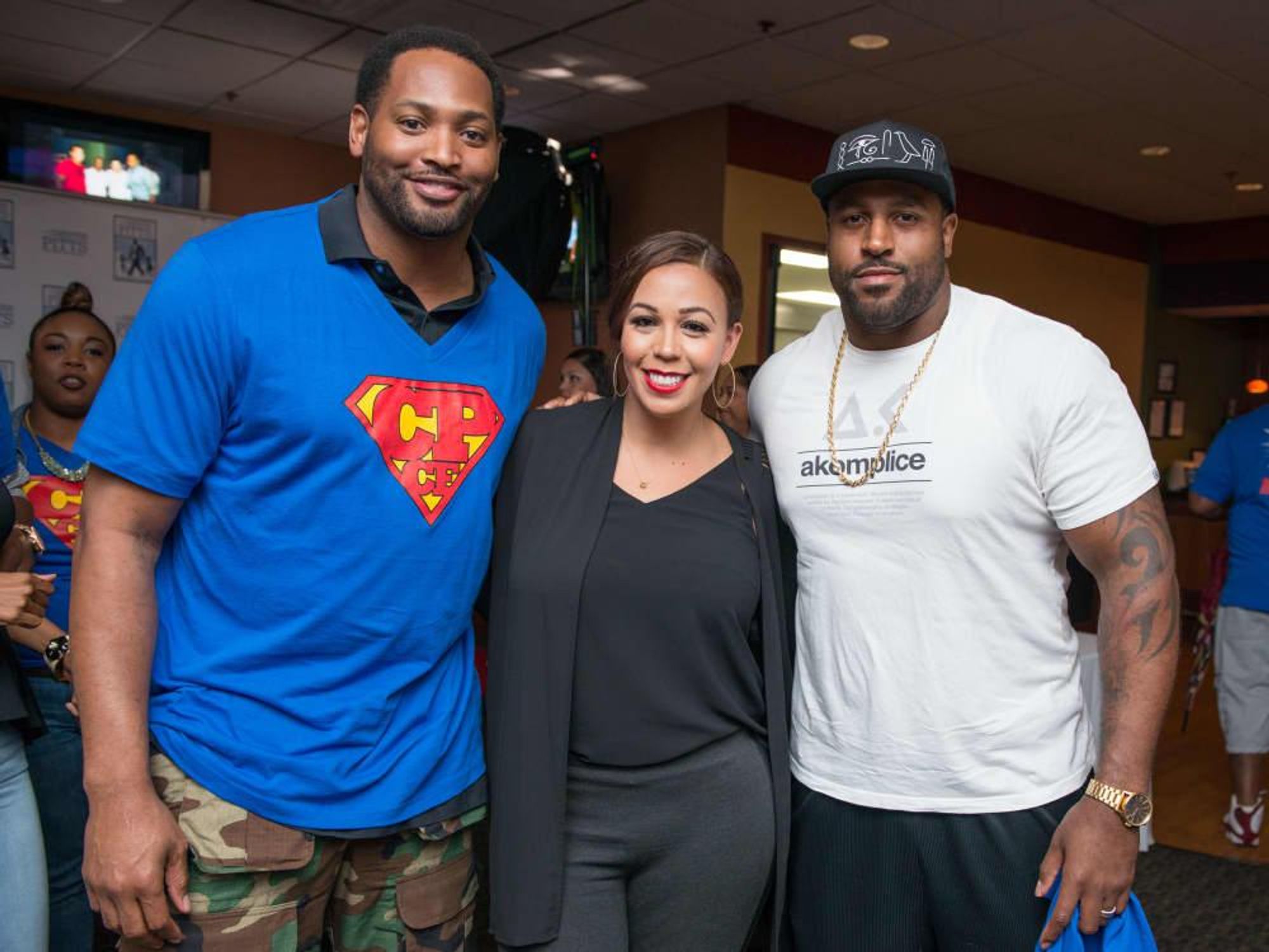 Chester Pitts bowling event Robert Horry, Devi Dev, Duane Brown