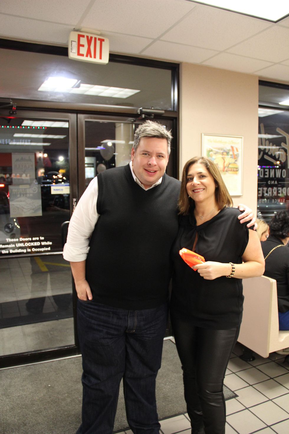 Chris Beverly and Lisa Gochman at Roland Maldonado's birthday party at Whataburger