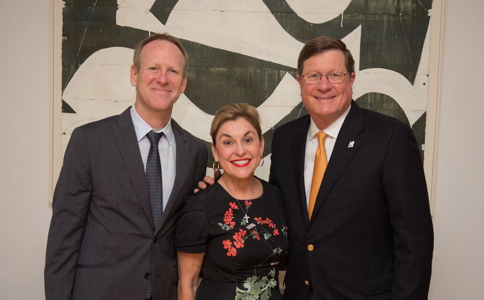 Chris Hutchison, from left, with Sharyn and Jim Weaver at the Alley Artist Dinner November 2014