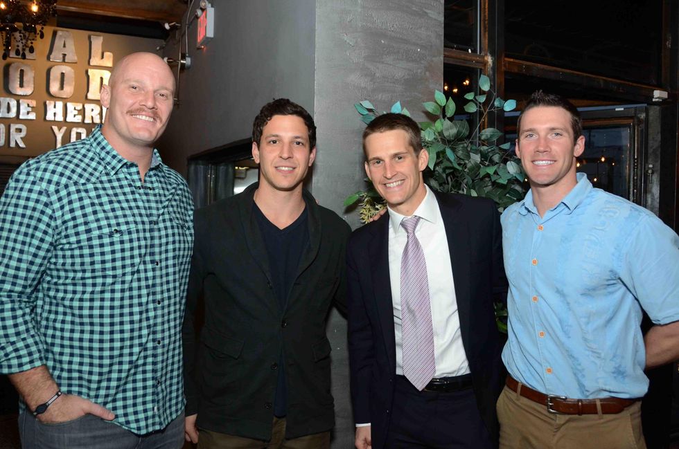 Chris Myers, from left, Craig Steinfeld, Anthony "A.J." Gracely and Ethan Etzel at Blue Cure Young Professionals February 2014