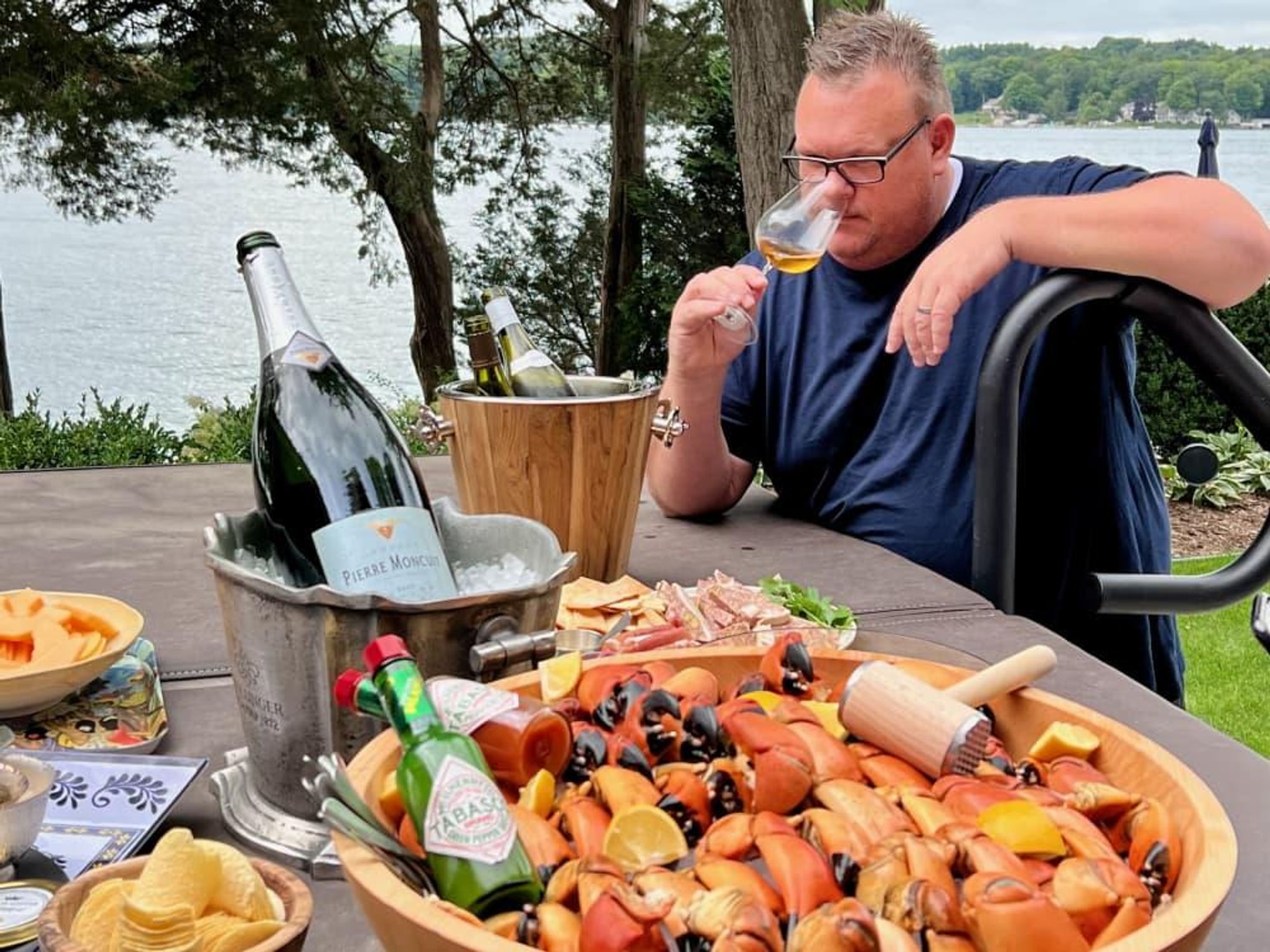 Chris Shepherd birthday wine shellfish