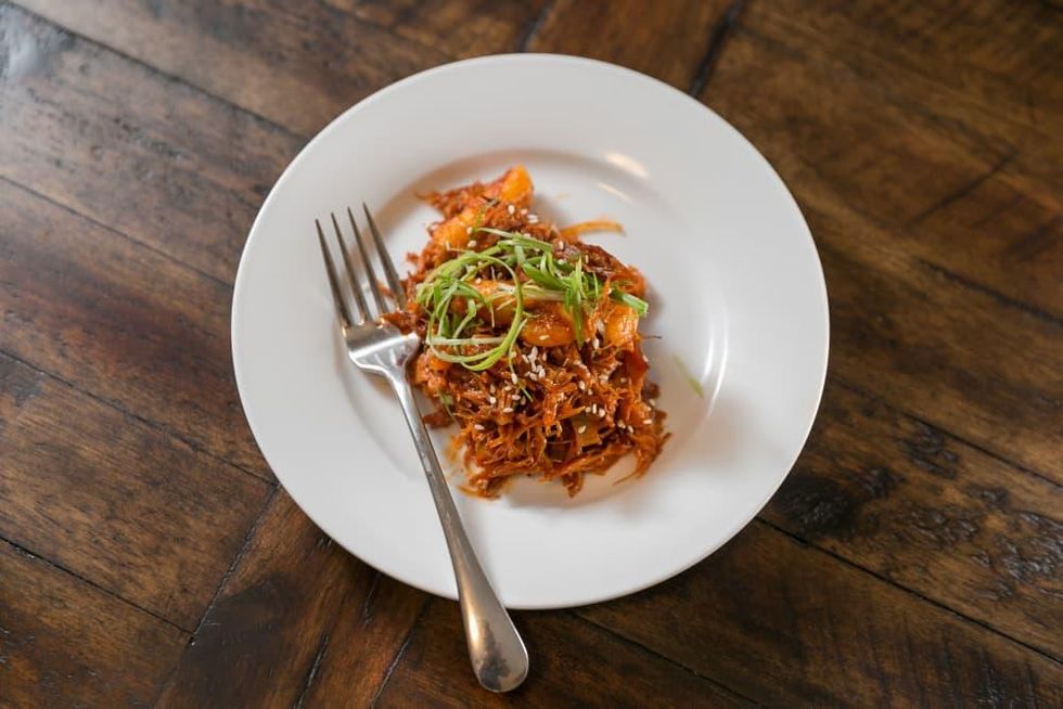 Chris Shepherd cookbook party Korean goat and dumplings