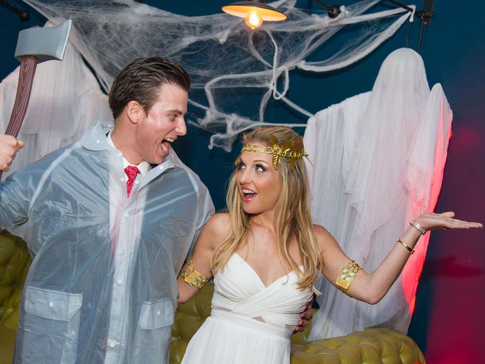 Chris Wadley and Katherine Whaley at the St. Luke's PULSE Saints & Sinners Halloween party October 2013