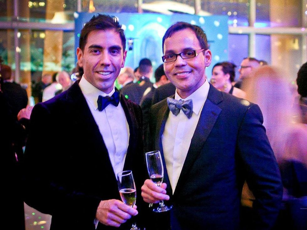 Christian Alvarado, left, and Jose Marquez at Bering Omega's Sing for Hope after-party