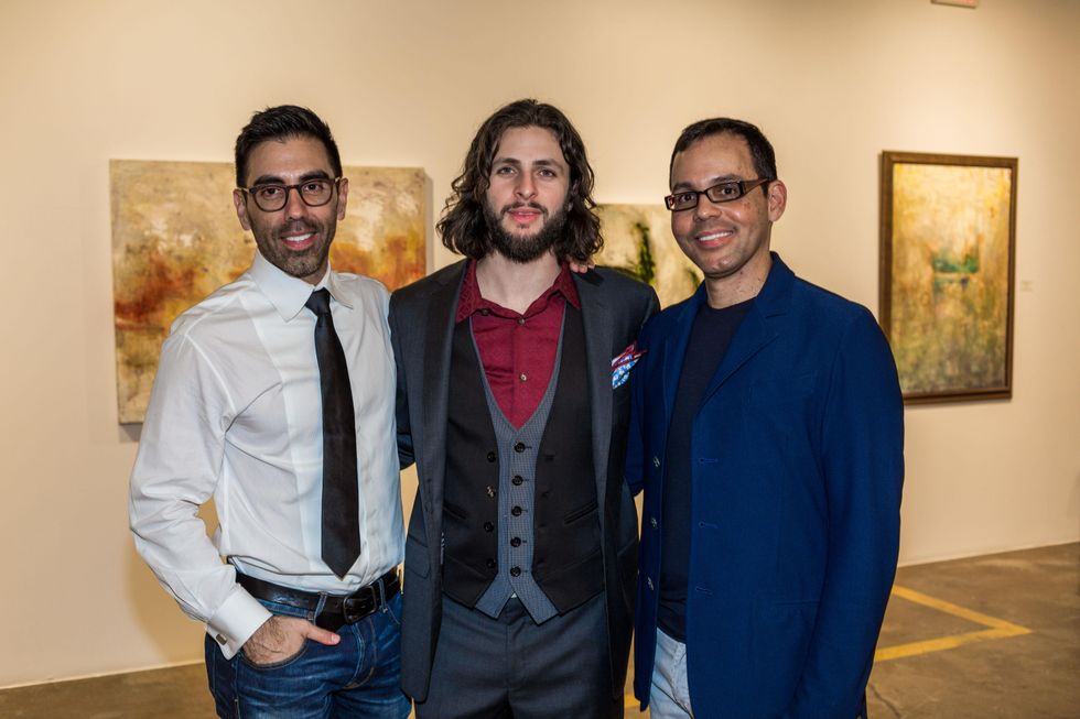 Christian Gabriel Alvarado, from left, Justin Garcia and Jose Marquez at Justin Garcia presents 7 Unlayered October 2014