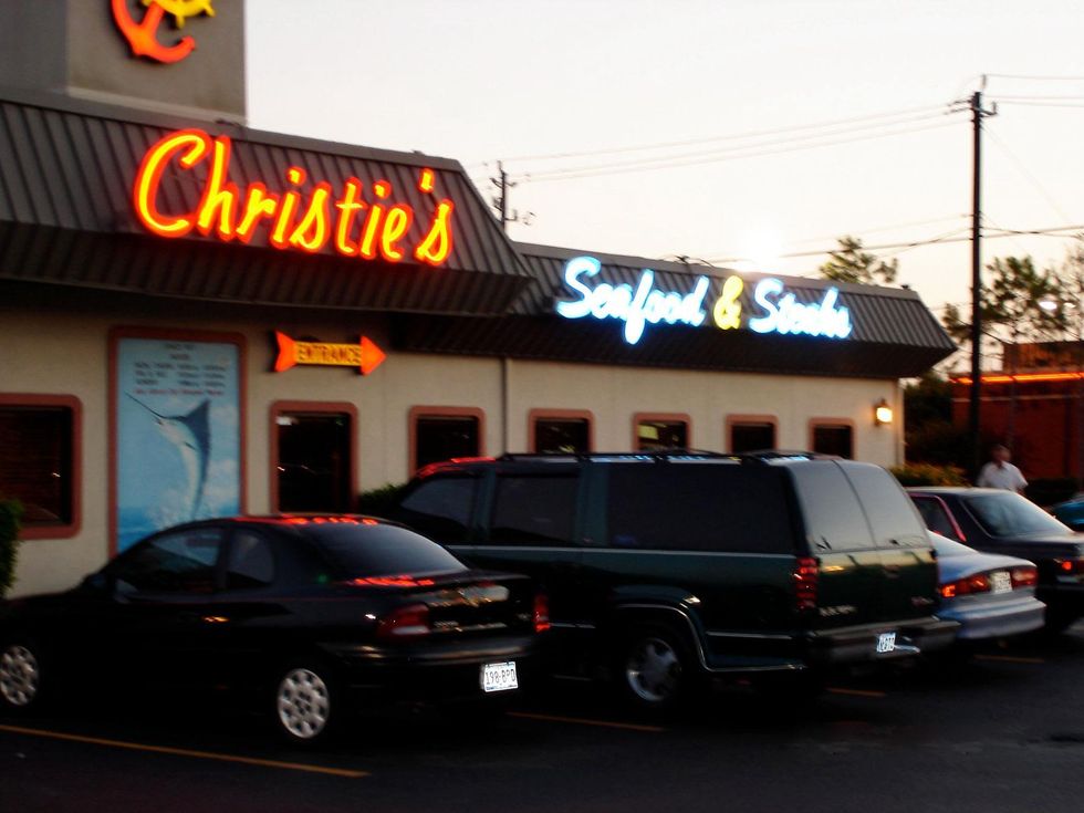 Christie's Seafood & Steaks exterior front night