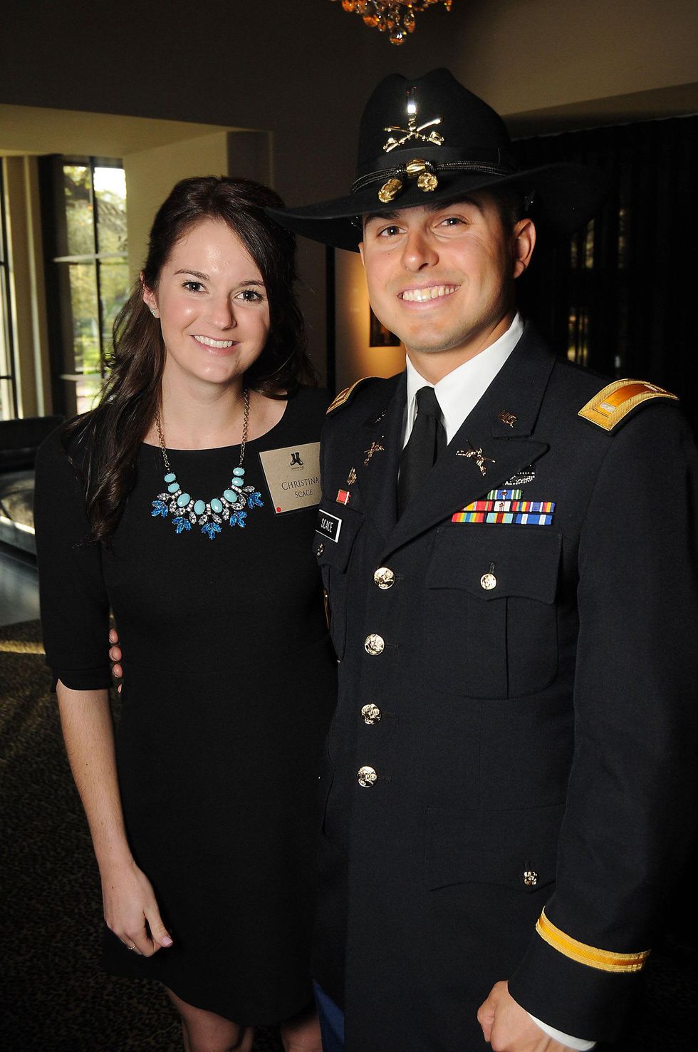 Christina and 1st Lt. Paul Scace at the Johnny Mac Soldiers Fund Inaugural Houston Gala April 2015
