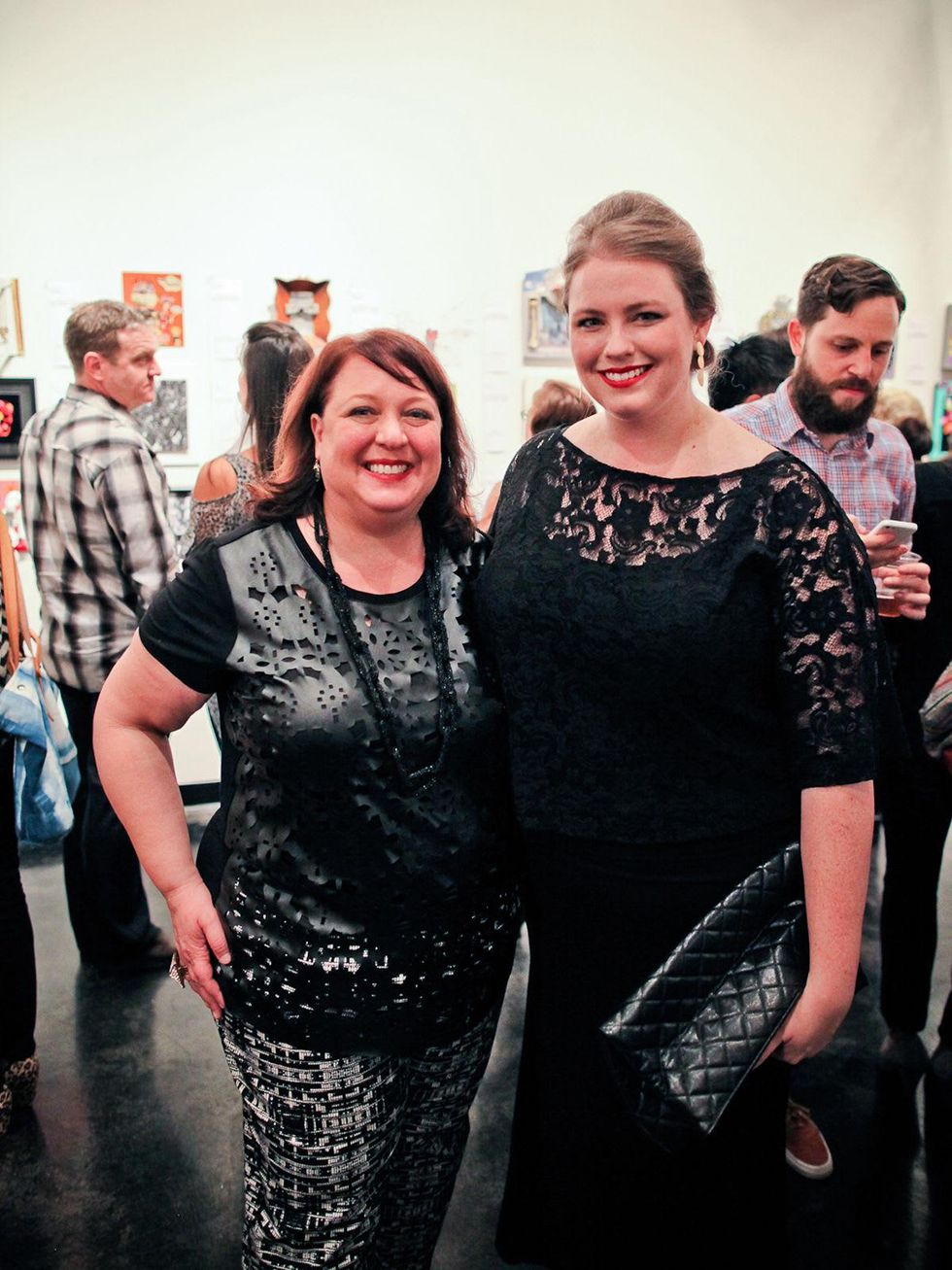 Christine West, left, and Andrea Condara at the Lawndale Gala and Retablo Silent Auction October 2013