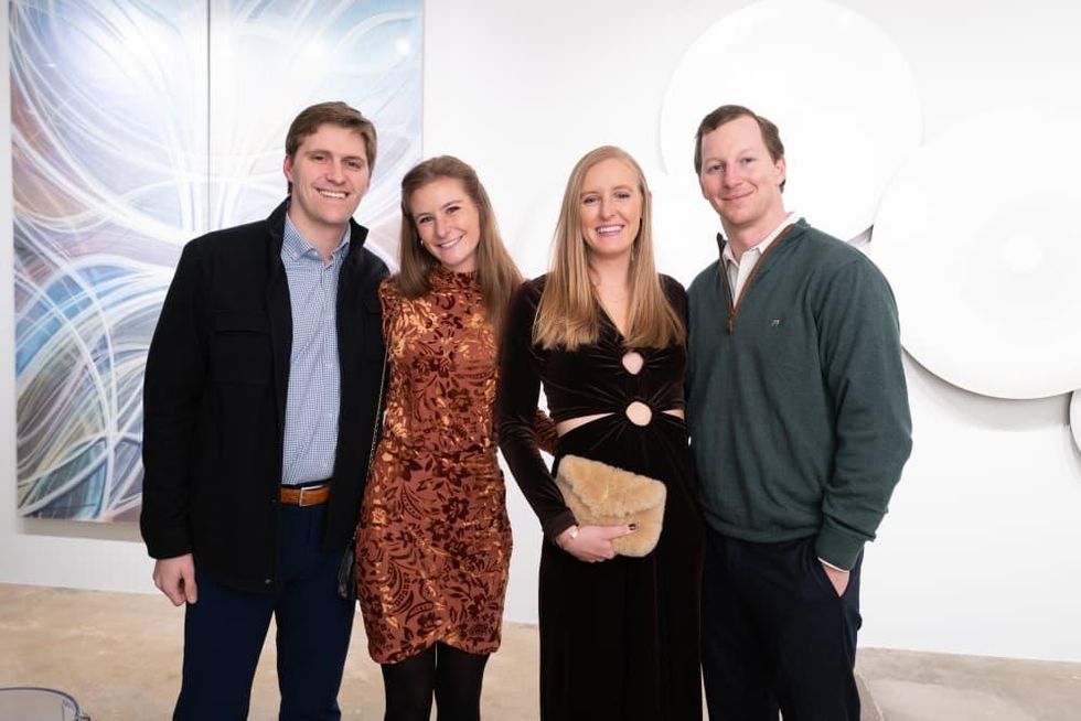 Christopher Martin Gallery Houston opening Thomas Savoie, Audrey Schulz, Maddy and Blake Henningsen