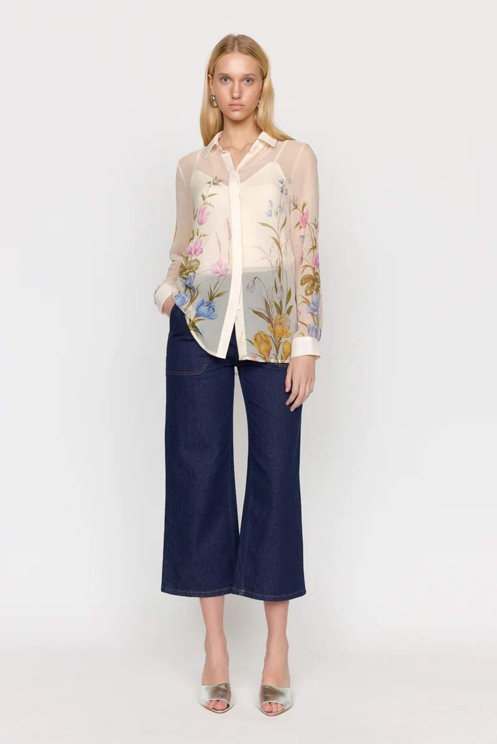 Christy Lynn sheer blouse with denim