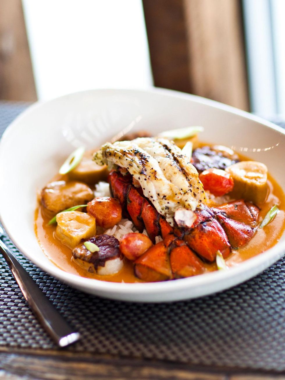 Churrascos Memorial City December 2013 lobster and scallops